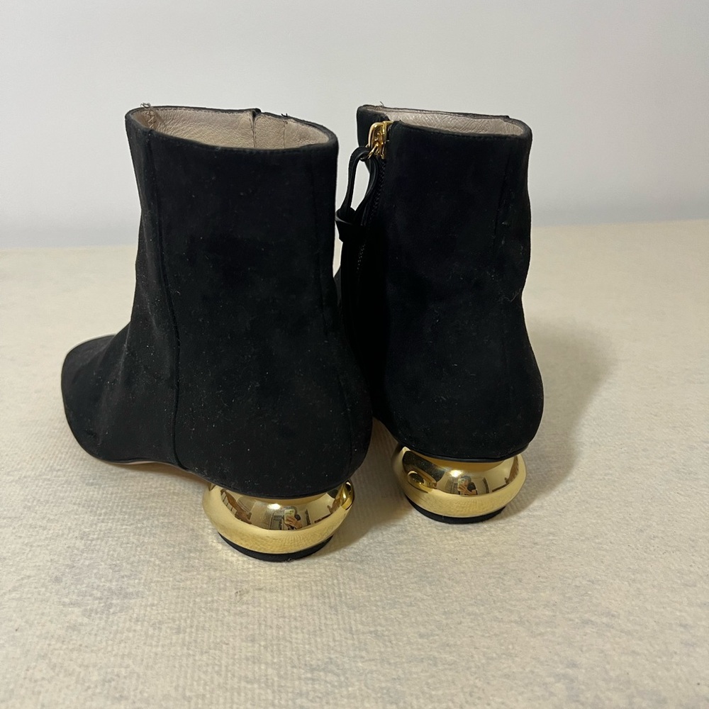 Gold heeled boots